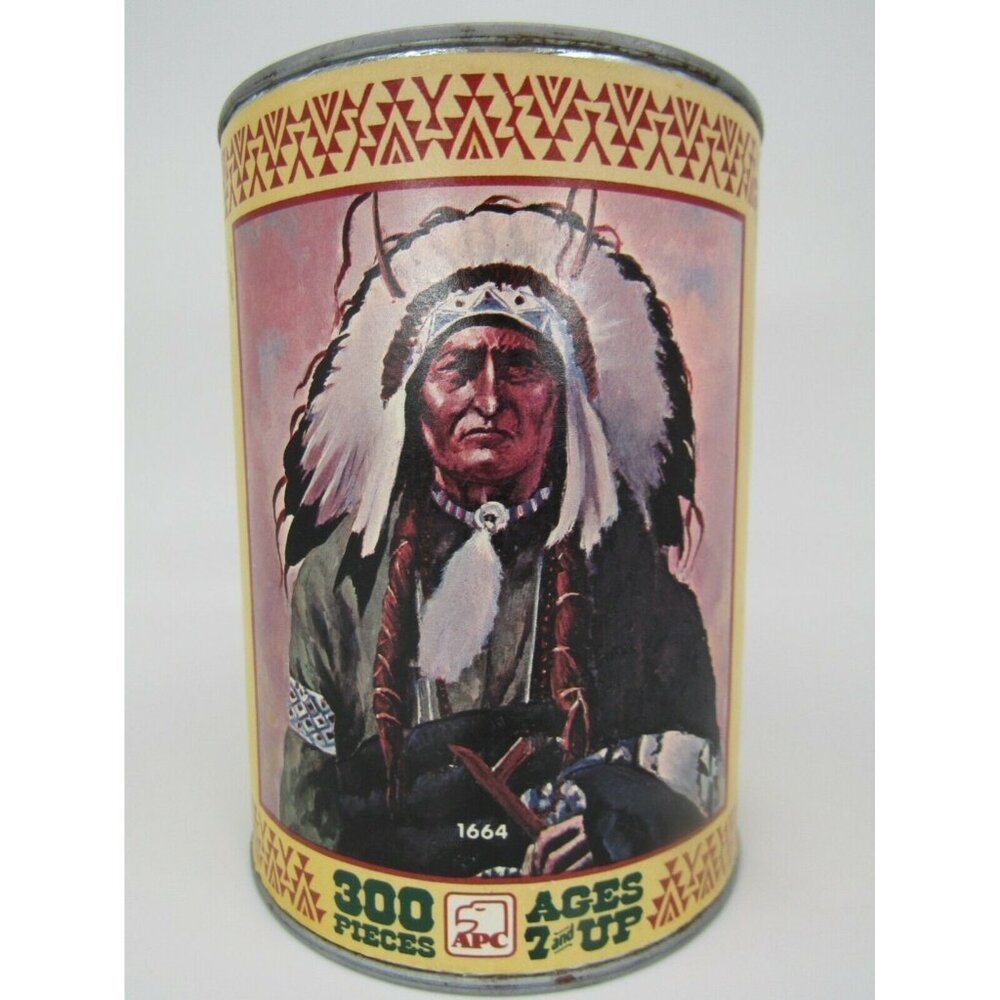 VTG APC 300 Piece Jigsaw of Sitting Bull Circa 1890 #1664 Native American Indian